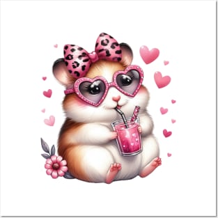 Valentine Mouse Drinking Ice Cream Posters and Art